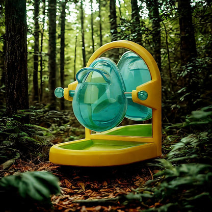 Small Pet Intelligence Growth Rotating Foraging Toy with Mirror for Birds,Budgies,Parakeets, Rats & Hamsters Chew-Proof Cage Feeder Slow Release & Self-Discovery Fun(1pc Random Color)