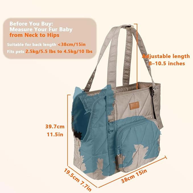 Dog Carriers for Small Dogs Pet Carrier Purse for Puppy and Cats Stylish Tote Bag with Pockets Adjustable Shoulder Strap for Travel/Shopping