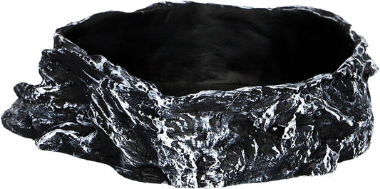 Reptile Rock Corner Water/Food Dish – Amphibians Rock Corner Food/Water Bowl, Made from Premium Non-Toxic Resin – Small Size – Large Size