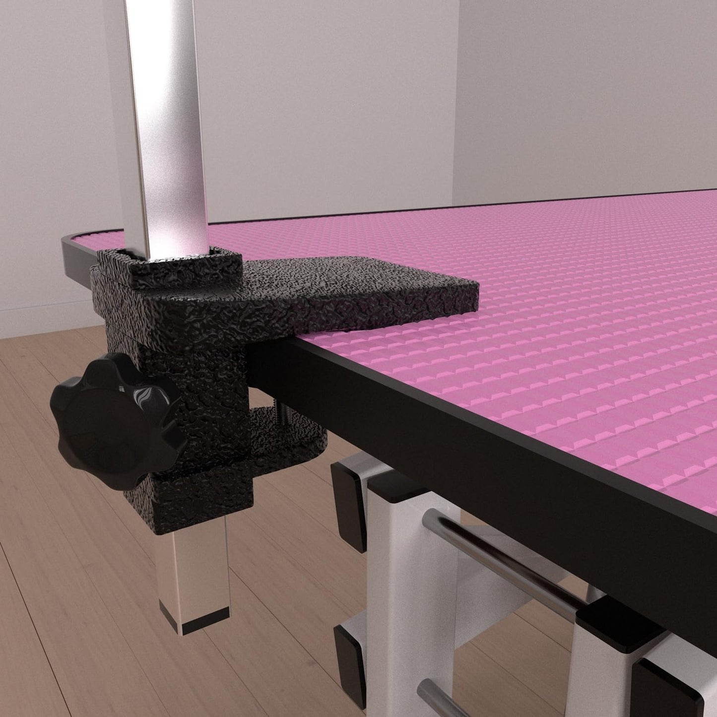 Hydraulic Dog Pet Grooming Table, 42 Inch Heavy Duty Z Lift Structure Professional Dog Grooming Table Suitable for Large Dogs at Home with Adjustable Arms, Clamps and 2 Grooming Noose, Pink