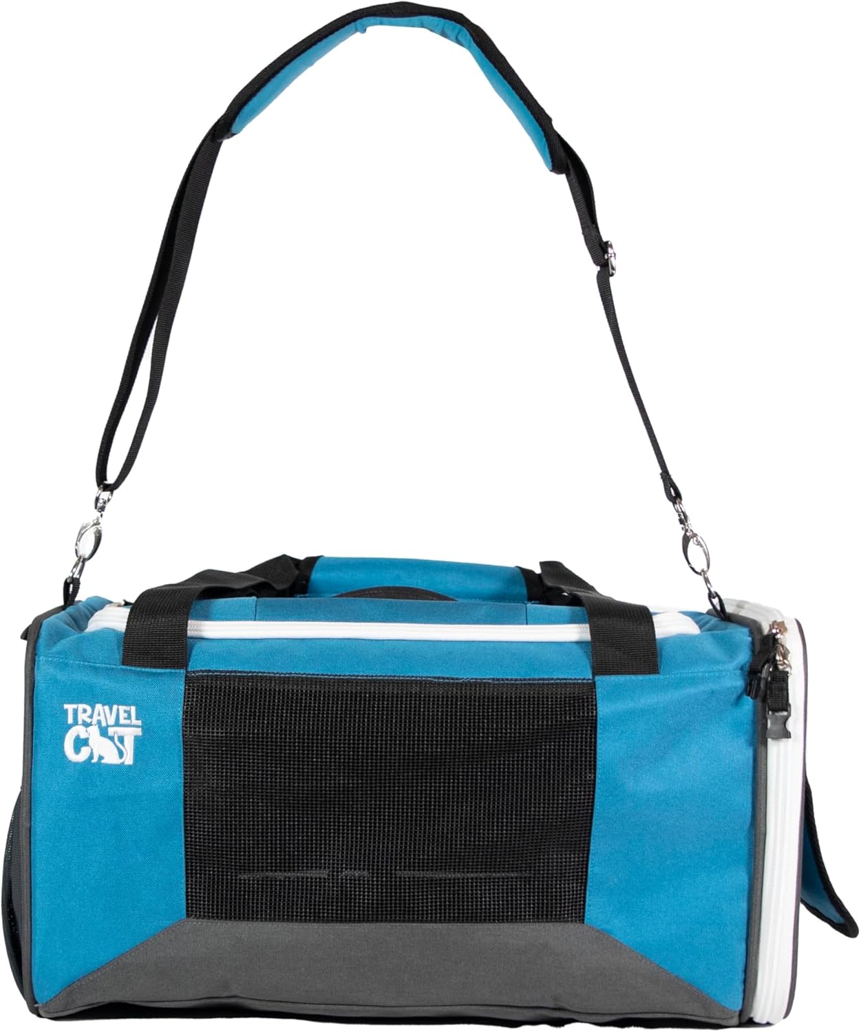 Travel Cat The Odyssey Soft Cat Carrier - Portable Comfort Soft Sided Travel Carrier for Small, Medium Cat, Kitten up to 20 LBs - Pet Travel Carrier Backpack with Shoulder Strap (Blue)