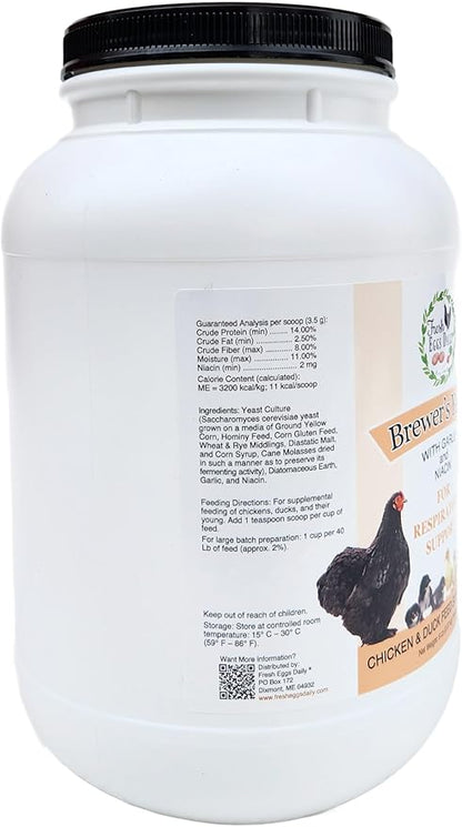 Fresh Eggs Daily Brewer's Yeast with Garlic Powder and Niacin for Ducks Ducklings Feed Supplement Vitamins for Backyard Chickens 5LB