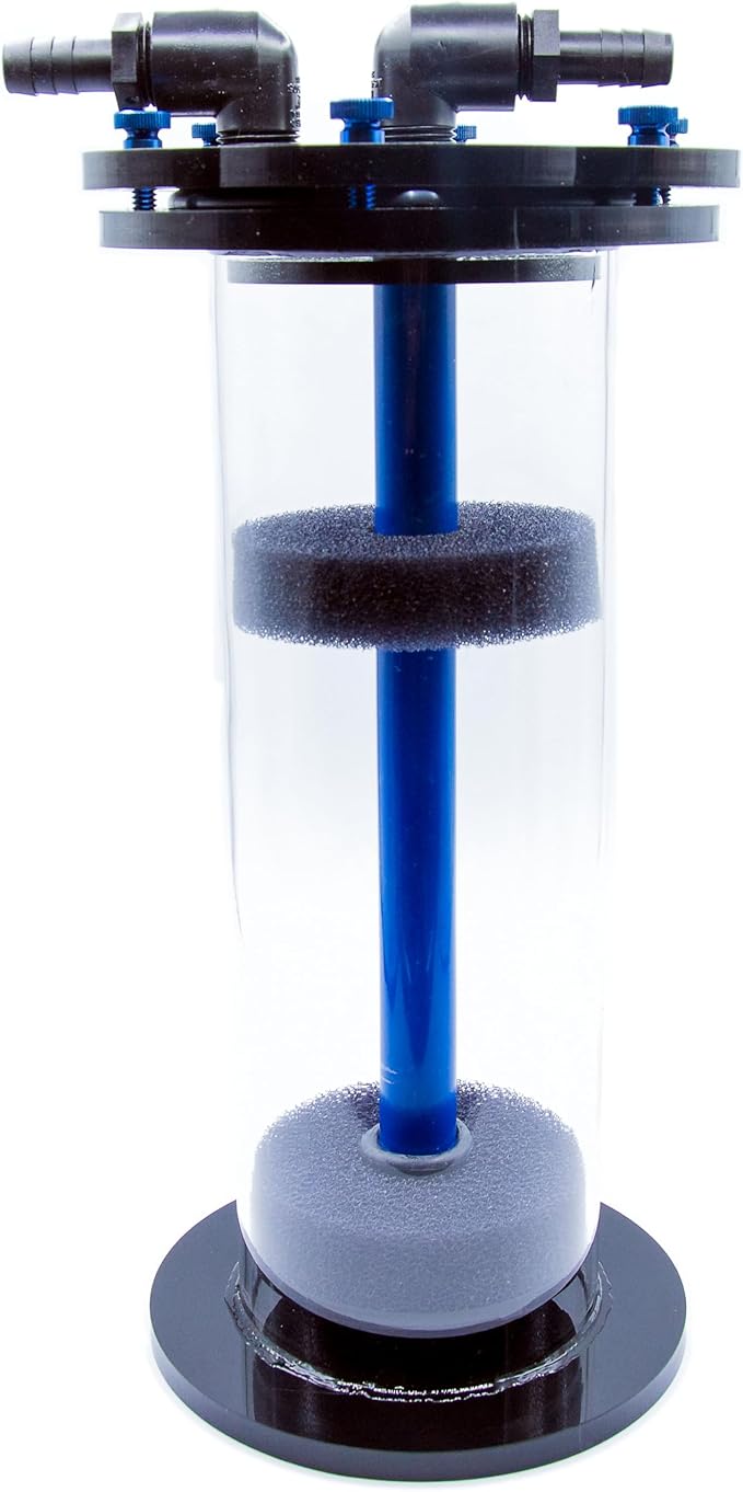 TL Reefs Fluidized Media Reactor 4" Diameter, for GFO, Carbon, Biopellets, Etc, Aquariums up to 150 Gallons (4x12 Without Pump Kit, Black)
