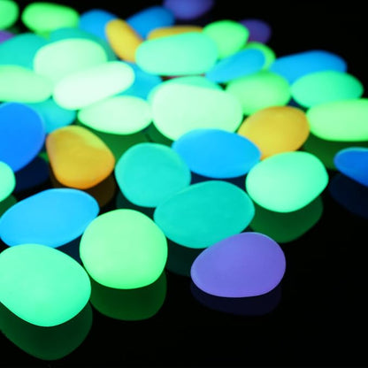 Shiny Stone Glow in The Dark Pebbles,Decorative Glow Stones,Fish Tank Aquarium Gravel,Glow Pebbles for DIY Garden Gifts Decoration(Big Size, 3-4cm, 400g/14.1oz) (Multicolor)