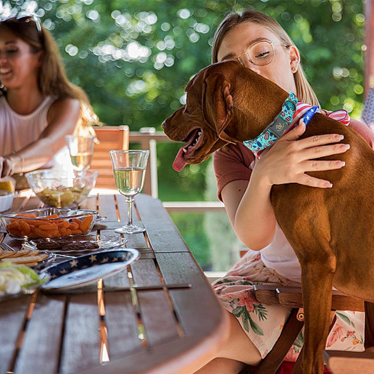 Elegant little tail Independence Dog Collar, Holiday Pet Collar Patriotic Dog Durable Dog Collars Girl or Boy Soft Pet Gift Adjustable Dog Collar for Small Medium Large Dogs