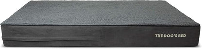 The Dog’s Bed Orthopedic Memory Foam Dog Bed, XXL Grey Plush, Pain Relief for Arthritis, Hip & Elbow Dysplasia, Post Surgery, Lameness, Supportive, Calming, Waterproof Washable Cover