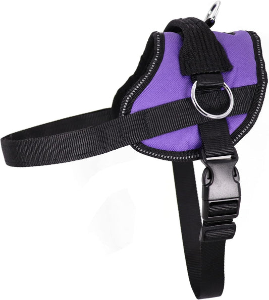 Bark Appeal Purple No-Pull Dog Harness for Medium to Large Sized Pets – Adjustable, Reflective Vest with 3 Leash Clips for Added Control, Easy Walks & Training – Large