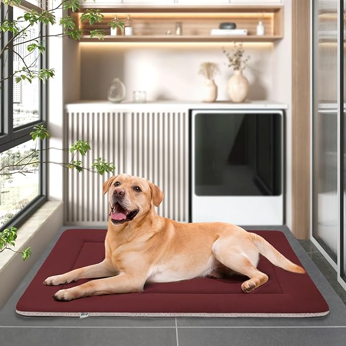 JoicyCo Extra Large Dog Bed Crate Mat 47 in Non-Slip Washable Soft Mattress Kennel Pads