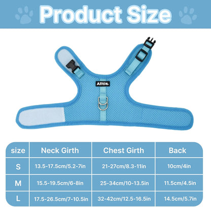 AIITLE Lightweight Escape Bunny Harness and Leash Set - Air Mesh Vest with Double D-Rings, Adjustable & Magic Tape Design, for Ferret/Cat/Puppy Training and Hiking Adventures, Blue L