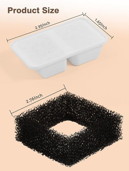 6 Packs Replacement Filters for Cat Water Fountain, Filters & Sponges with Activated Carbon, Ion Exchange Resin, Compatible with Automatic Water Fountain