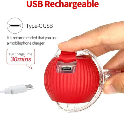 Marchul Interactive Cat Toys Ball, Automatic Moving Cat Toy for Bored Indoor Cats, Active Rolling Ball for Dogs, 360° Smart Pet Toy Fast Rolling on Carpet (Red)