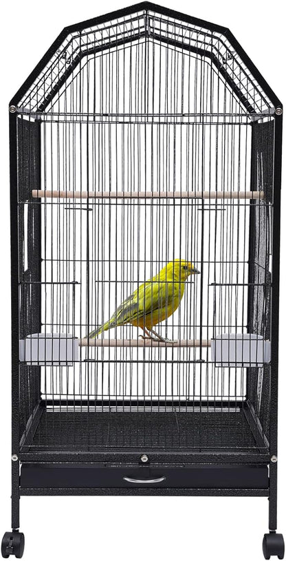 Bird Cage, Metal Pet Bird Flight Cages Large Finch Bird Cage with Stand for Parrots Cockatiels Conure Budgie Canary Finch Lovebird
