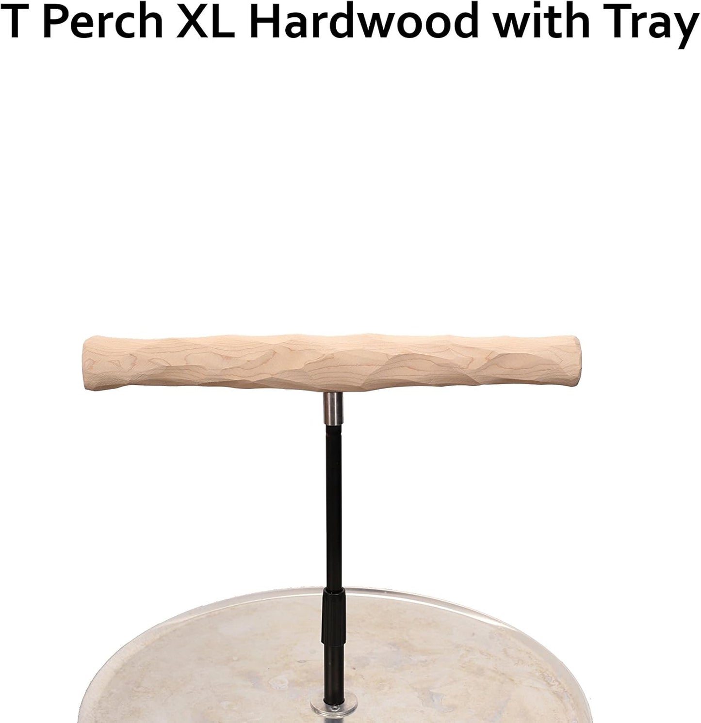 Parrot Training Perch Stand with Potty Tray (T Perch Hardwood, XL)