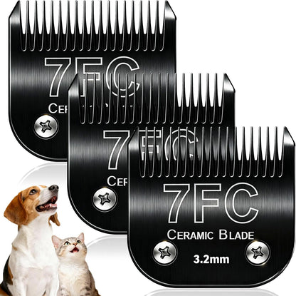 Dog Grooming Clipper Blades Replacement Compatible with Andis Dog Clippers,Most OsterA5, Wahl KM Series Pet Clippers (Black(7FC))