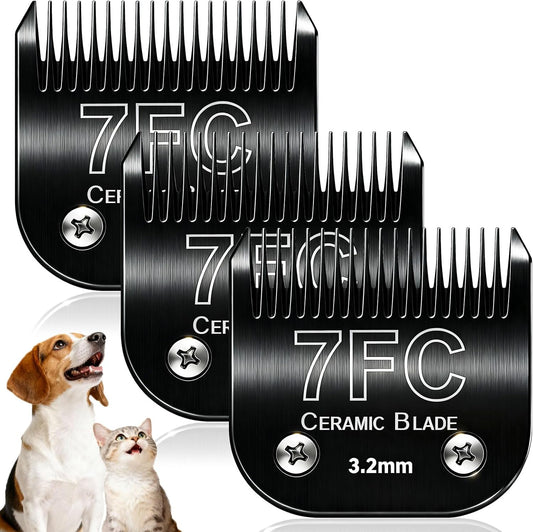 Dog Grooming Clipper Blades Replacement Compatible with Andis Dog Clippers,Most OsterA5, Wahl KM Series Pet Clippers (Black(7FC))