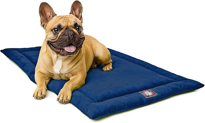 Majestic Pet Orthopedic Memory Foam Dog Crate Mat - Plush Pet Bed Pad for Crates & Kennels | USA Crafted | 30"x21" Villa Navy