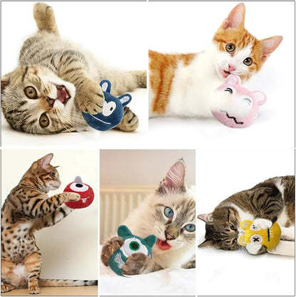 Catnip Toys for Small Cats 6 Pcs Xmas Kitten Chewing Toys Interactive Plush Cat Toy