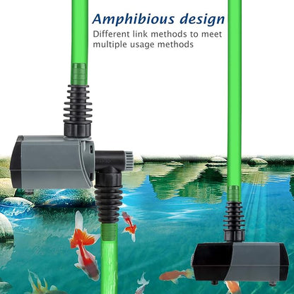 WaterRebirth HSUP700F Versatile Submersible Pump - Fountain Jets for Ponds, Fish Tanks, Water Gardens - Aquarium & Pond Pump (700L/H)