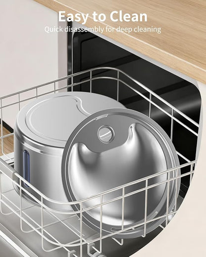 NPET Stainless Steel Cat Water Fountain, 1Gallon/135oz Automatic Pet Drinking Fountain Dog Water Dispenser Bowl with Water Level Window for Cats Indoor - WF210Plus