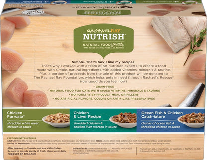 Nutrish Rachael Ray Natural Wet Cat Food, Chicken Lovers Variety Pack, 2.8 Ounce Cup (Pack of 12), Grain Free