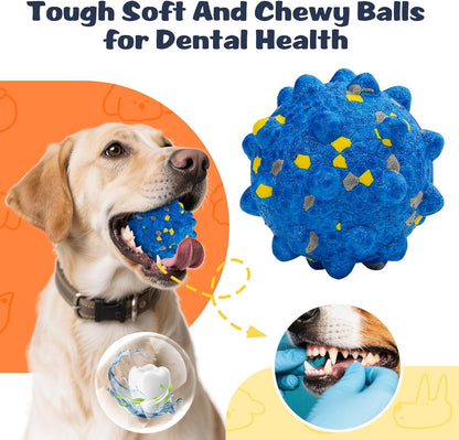 HIPPIH Dog Balls Interactive Tennis Balls for Dogs, Dog Toys for Aggressive Chewers, Tough Puppy Chew Toys for Teething, 3" Fetch Ball Water Toy for Small/Medium Breed, High Bouncy & Floating, 3 Pack