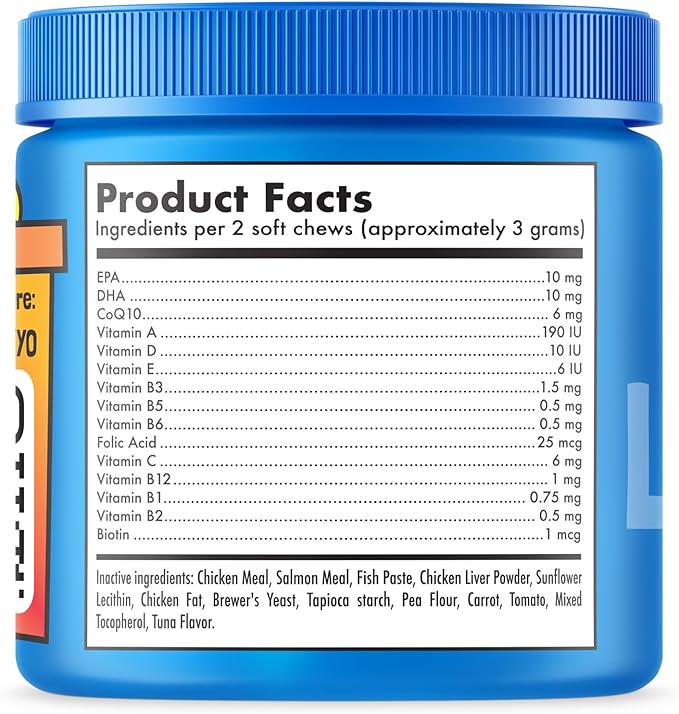 Multivitamin Cat Treats Vitamins for Indoor Cats Skin & Coat Digestion Immunity Mobility Heart & Brain Support Supplements for Overall Cat Health with Vitamins A B C D E and Biotin 100 Yummy Chews