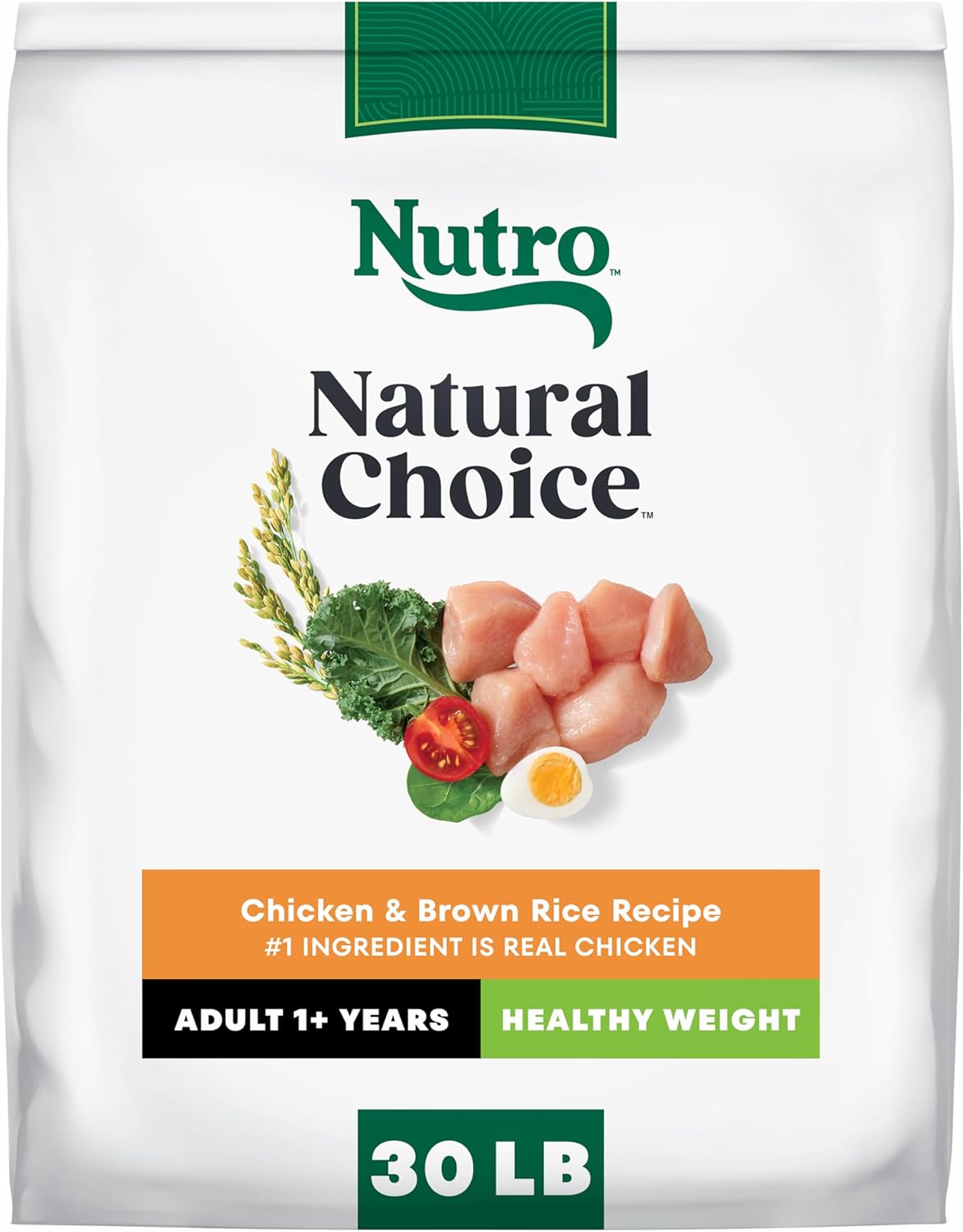 Nutro Natural Choice Chicken & Brown Rice Adult Healthy Weight Dog Food Recipe, 30 lb. Bag