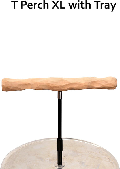 Parrot Training Perch Stand with Potty Tray (T Perch, XL)