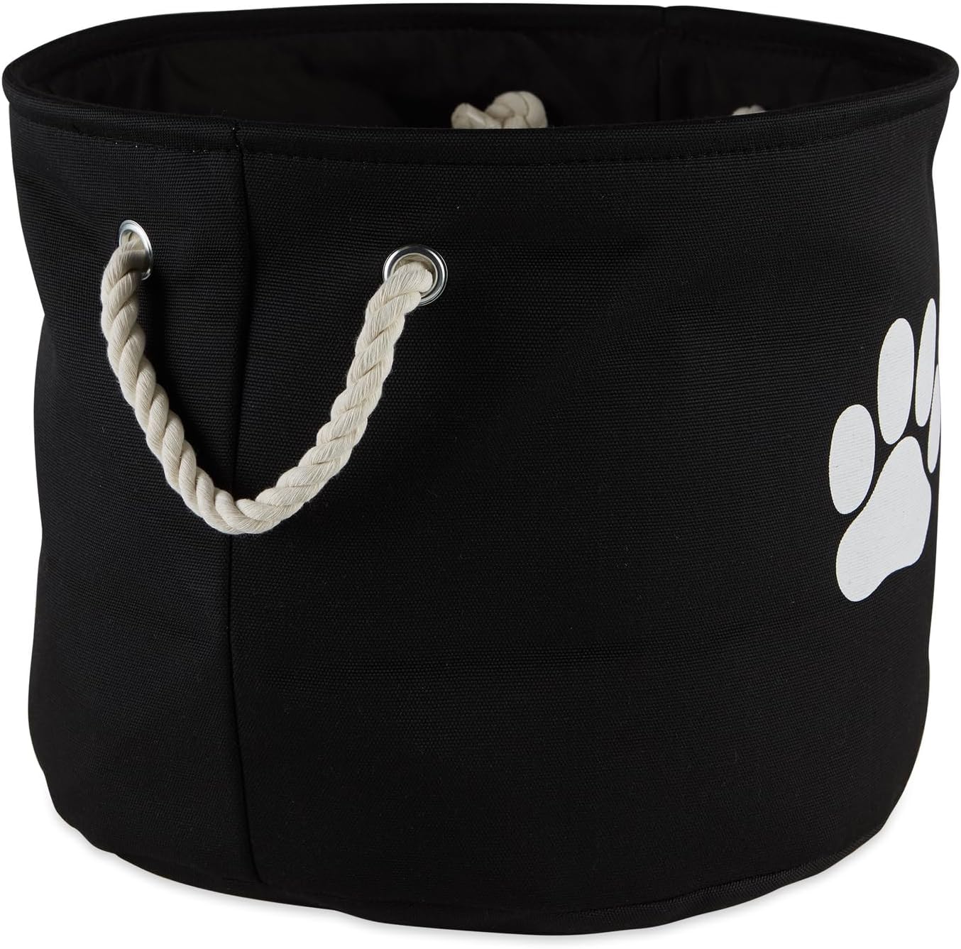 Bone Dry Pet Storage Collection Collapsible Bin, Black, Medium Round