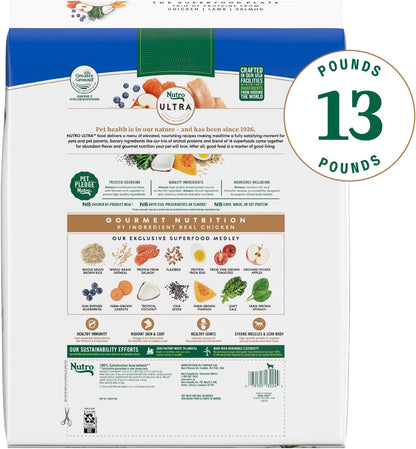 Nutro Ultra Adult Large Breed Dry Dog Food, Chicken, Lamb and Salmon Protein Trio, 13 lb Bag