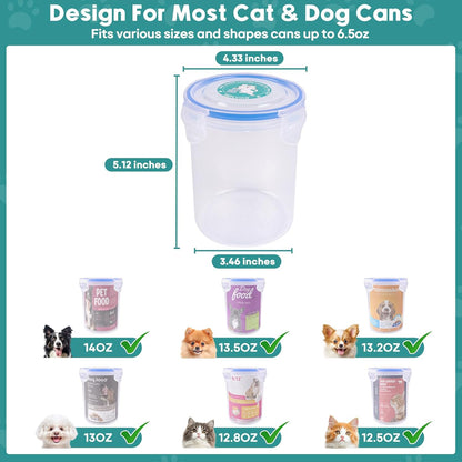Canned Dog Food Storage Lids,Reusable Airtight Can Cover Pet Food Sealer - Keeps Dog Food Lids Storage Can Fresh, dog Food Container Eliminates Odor, Easy To Use With SUS 304 Spoon,Can Opener