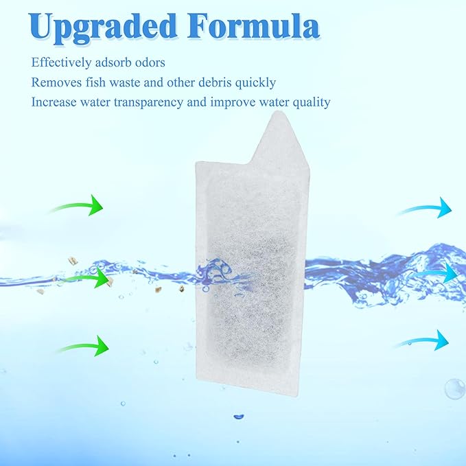 NewKe 10 Pack Small Replacement Cartridges for Tetra Whisper Small Fish Tanks Filter; S Size Filter Cartridge Refills for Aquarium Kits 3-10 Gallons Fish Tanks and for small tanks and filters