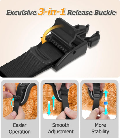 Halypet Cat Harness and Leash Set [MAX Safety 4th-Gen Upgrade] Escape Proof Adjustable Cat Leash Comfortable Soft Vest Easy to Wear Kitten Harness with Reflective Strip for Cats Walking, M Black