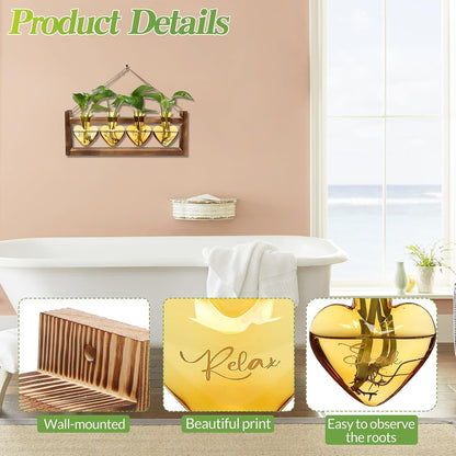 Plants Propagation Stations Plant Terrarium Kit for Bathroom Glass Planters for Indoor Plants Bathroom Decor Accessories - Relax Soak Unwind Breathe