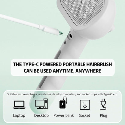 Pet Steam Brush, 3-in-1 Self-Cleaning Grooming Tool for Long & Short Hair Pets - Deshedding and Dematting Hair Brush for Dogs & Cats - White