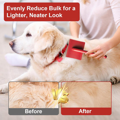 Dog Slicker Brush for Doodle Grooming,Dog Brush for Poodles,Long Pin Haired Pet Slicker Brush for Goldendoodles, Labradoodles,Bernedoodles (Red)