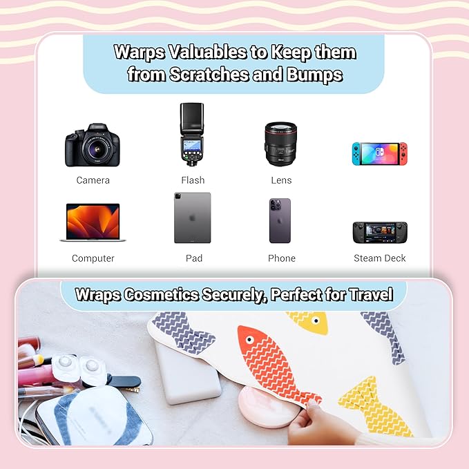 Kiorafoto 27.5" Large Cat Grooming Wrap，Self Adherent Fabric Cat Swaddle Burrito Wrap for Adult Cat & Small Dog, Anti-Scratch Cat Wrap Blanket for Medicine,Nail Trimming,Ear Cleaning,Teeth Brushing