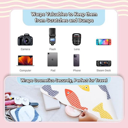 Kiorafoto 27.5" Large Cat Grooming Wrap，Self Adherent Fabric Cat Swaddle Burrito Wrap for Adult Cat & Small Dog, Anti-Scratch Cat Wrap Blanket for Medicine,Nail Trimming,Ear Cleaning,Teeth Brushing