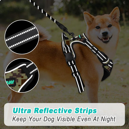 BARKBAY No Pull Dog Harness Large Step in Reflective Dog Harness with Front Clip and Easy Control Handle for Walking Training Running(Desert camo,XL)