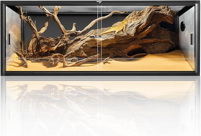 68 Gallon Reptile Tank, Large Terrarium for Bearded Dragons, Snakes, Leopard Geckos, Sliding Door & Top Ventilation, 48" x 18" x 18" Easy-to-Maintain Reptile Enclosure