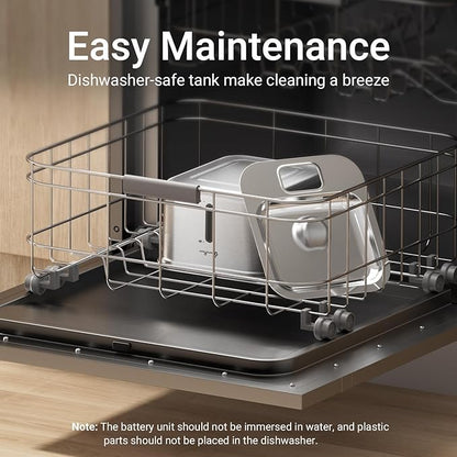 DownyPaws Cat Water Fountain Stainless Steel Wireless, 101 oz/3L FurSink Cordless Cat Water Dispenser for Pets, Battery Operated Dog Drinking Fountain with Motion Sensor, Easy Clean, Metal