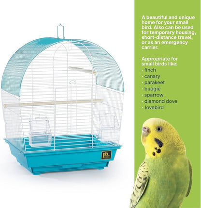 Rustic Retreat Top Bird Cage with Durable Metal Construction, Spacious Interior, and Convenient Top Access Teal/Dome Top