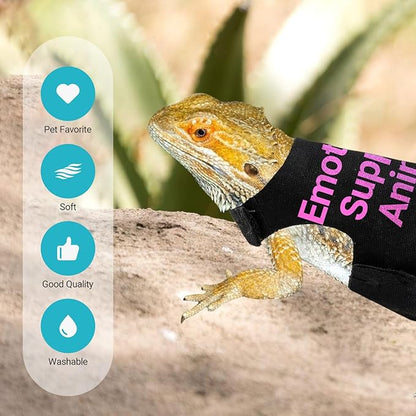 Bearded Dragon Lizards Clothes with Leash Set - Cute Lizard Reptile Small Animal Adjustable Harness Clothes for Walking Outdoor Security Costume Photo Prop(Pink