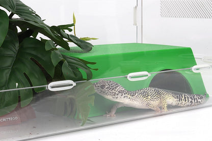 Snake Hide, Leopard Gecko Tank Accessories for Reptile Ball Python Crested Gecko Lizard Bearded Dragon - GreenHideXL