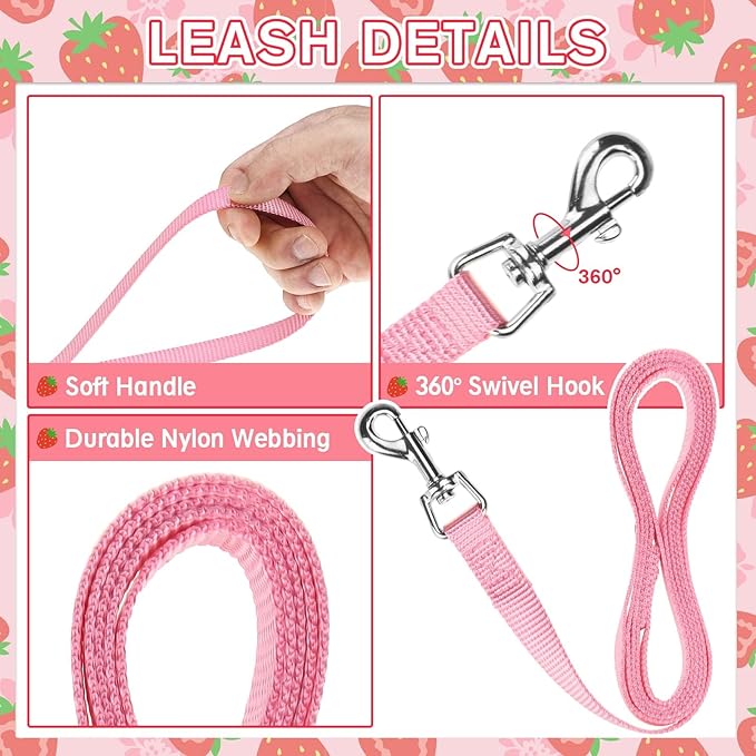 PUPTECK Soft Mesh Cat Vest Harness and Leash Set Puppy Padded Pet Harnesses Escape Proof for Cats Small Dogs Rabbits Bunny