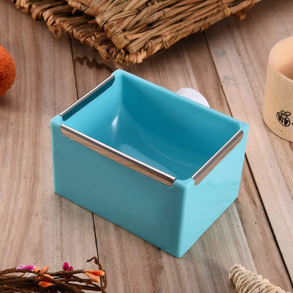 Hypeety Hamster Food Bowl Small Pet Feeder Food Water Bowl Fixable Plastic Hamster Food and Water Bowl Dispenser Durable Cage Bowl Feeder for Hamster Guinea Pig Rabbit Small Animals(Blue)