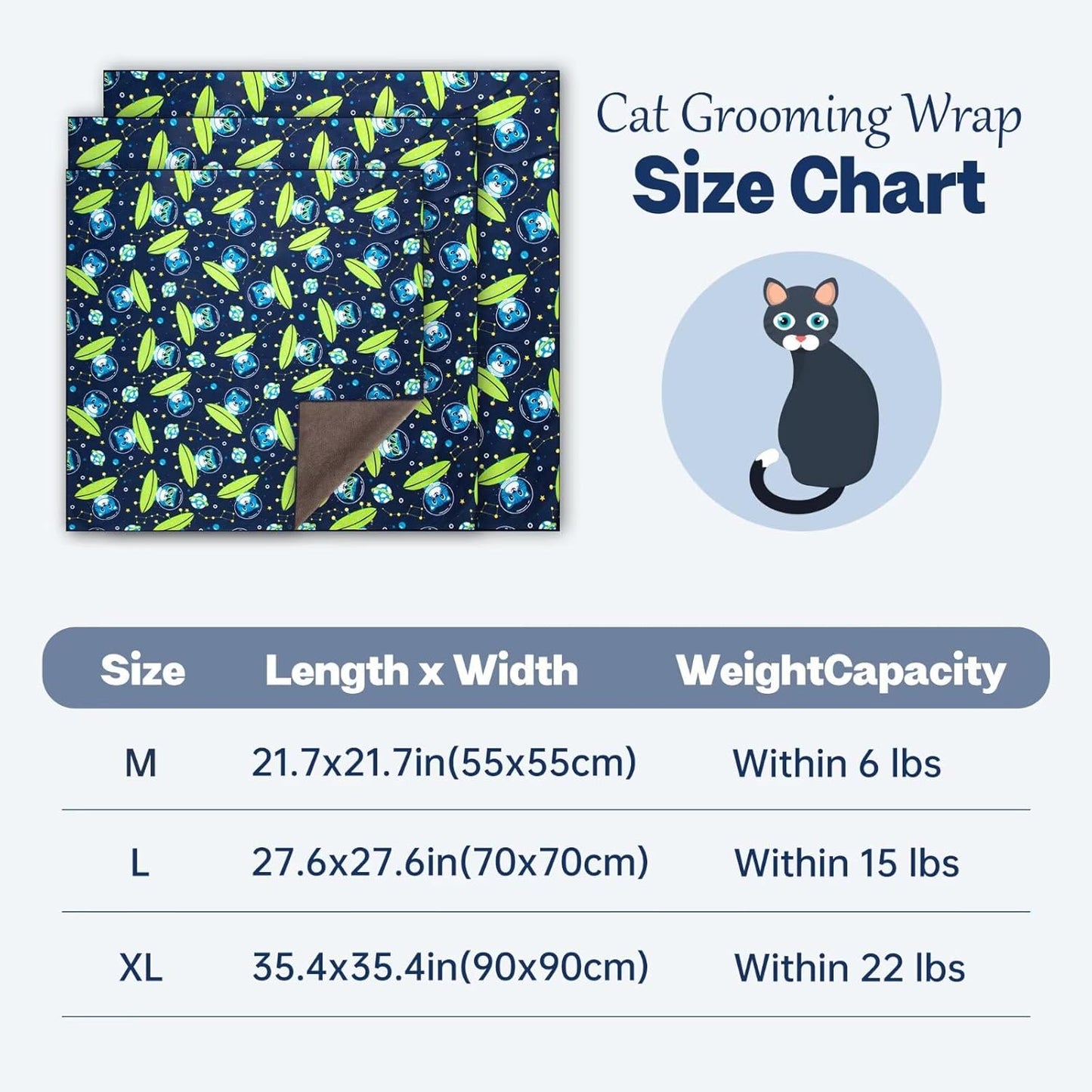 Paw Legend 21.7" Cat Wrap for Grooming Cat Wrap for Cutting Nails Cat Restraint for Nail Clipping Self Adhesive Blanket Restraint Cloth for Cats