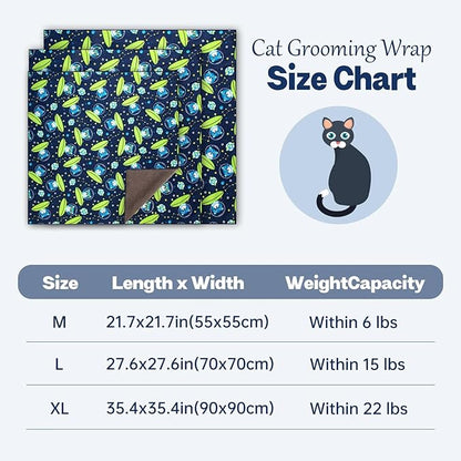 Paw Legend 27.6" Cat Wrap for Grooming Cat Wrap for Cutting Nails Cat Restraint for Nail Clipping Self Adhesive Blanket Restraint Cloth for Cats Within 15lbs
