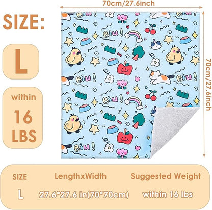 Cat Grooming Wrap for Cutting Nails, 27.5 * 27.5in Self-Adherent Cat Scratching Blanket for Nail Clipping Ear Cleaning Teeth Brushing Cats Anti-Scratch/Escape Swaddle Restraint Bag (Blue)