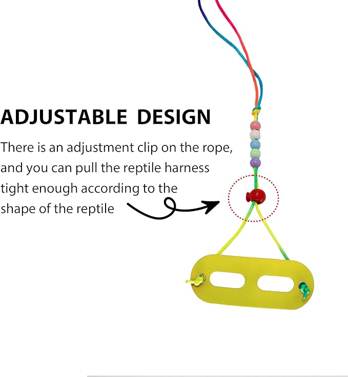 AIITLE Bearded Dragon Leash & Harness 3-Size Pack (S/M/L) - Adjustable, Soft Leather Reptile Harness for Geckos, Lizards, Chameleons, Ferrets, Hamsters, Yellow